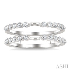 1/2 Ctw Prong Set Round Cut Diamond Insert Ring in 14K White Gold