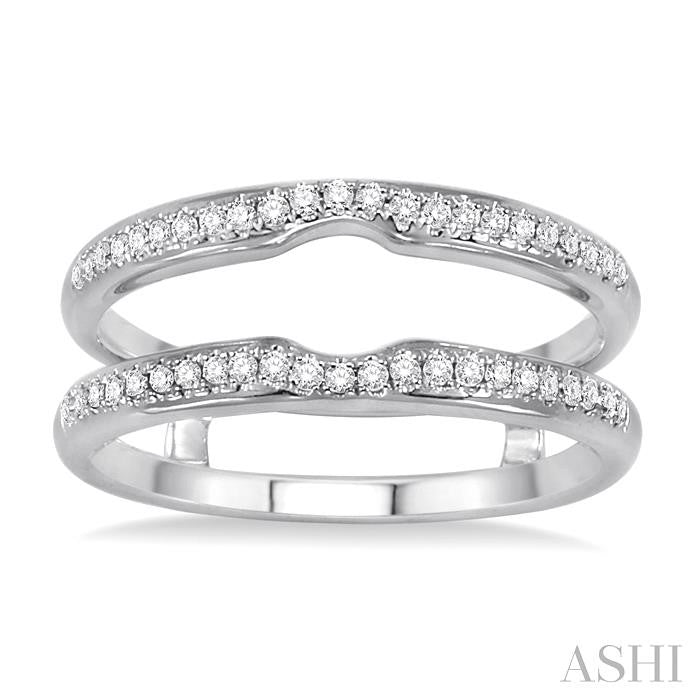1/5 Ctw Round Cut Diamond Insert Ring in 14K White Gold