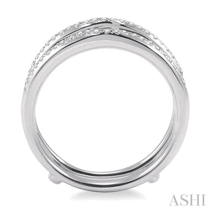 1/5 Ctw Round Cut Diamond Insert Ring in 14K White Gold