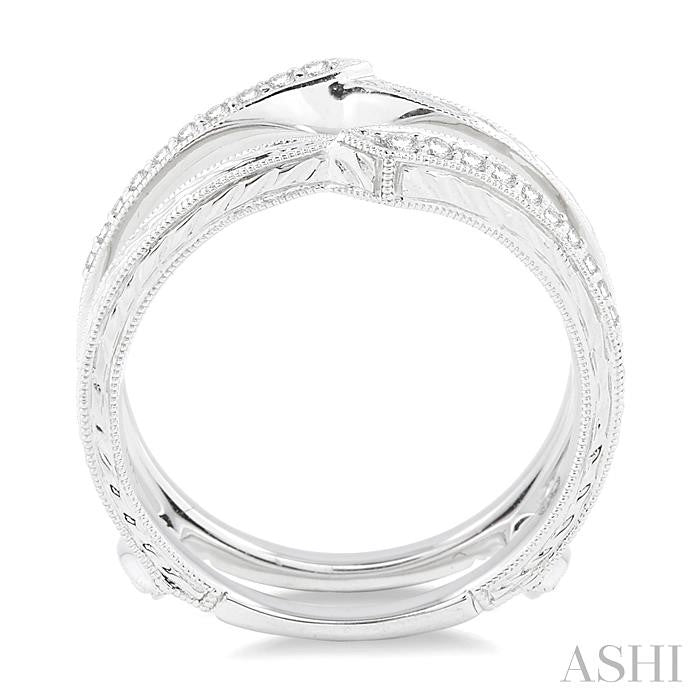 1/6 Ctw Round Cut Diamond Insert Ring in 14K White Gold
