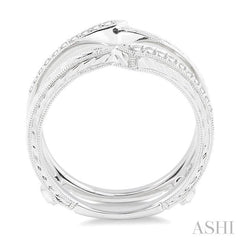 1/6 Ctw Round Cut Diamond Insert Ring in 14K White Gold