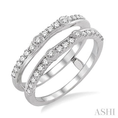1/2 Ctw Round Cut Diamond Insert Ring in 14K White Gold