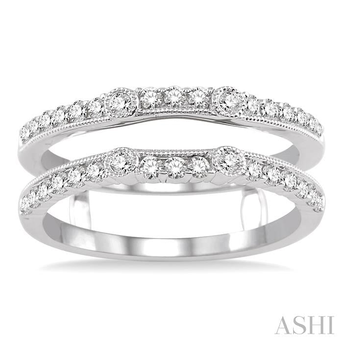 1/2 Ctw Round Cut Diamond Insert Ring in 14K White Gold
