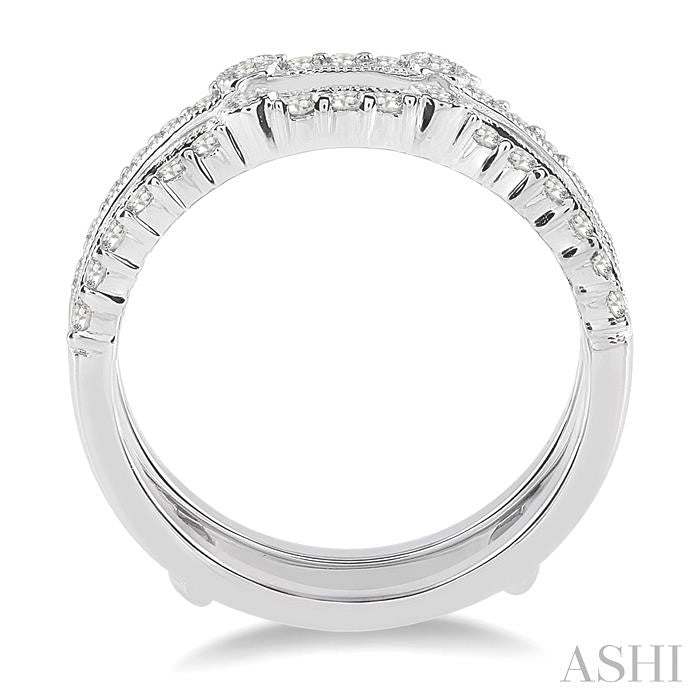 1/2 Ctw Round Cut Diamond Insert Ring in 14K White Gold