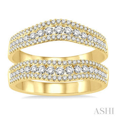 7/8 Ctw Round Cut Diamond Insert Ring in 14K Yellow Gold