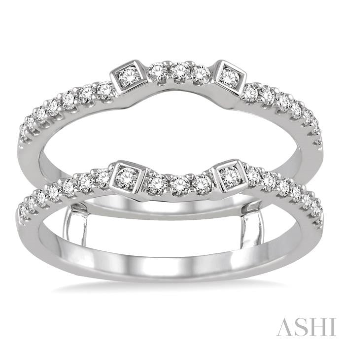 3/8 Ctw Round Cut Diamond Insert Ring in 14K White Gold