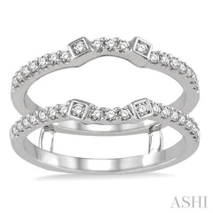 3/8 Ctw Round Cut Diamond Insert Ring in 14K White Gold