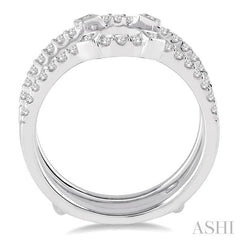 3/8 Ctw Round Cut Diamond Insert Ring in 14K White Gold