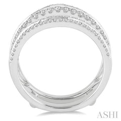 5/8 Ctw Round Cut Diamond Insert Ring in 14K White Gold