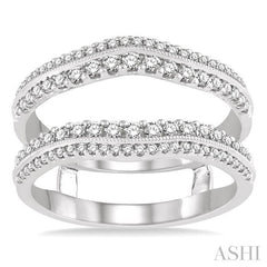 5/8 Ctw Round Cut Diamond Insert Ring in 14K White Gold
