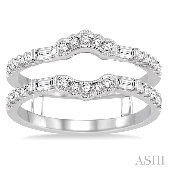 1/2 Ctw Round Cut Diamond Insert Ring in 14K White Gold