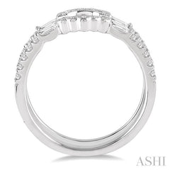 1/2 Ctw Round Cut Diamond Insert Ring in 14K White Gold