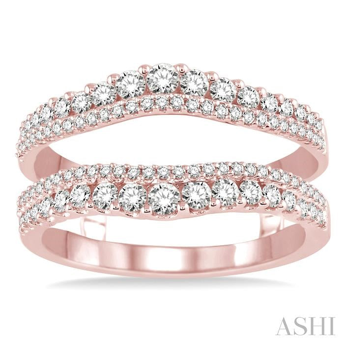 3/4 Ctw Round Cut Diamond Insert Ring in 14K Rose Gold