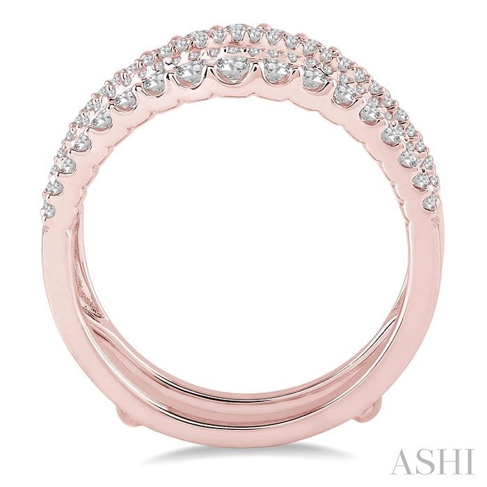 3/4 Ctw Round Cut Diamond Insert Ring in 14K Rose Gold