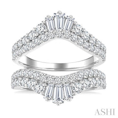 2 Ctw Baguette and Round Cut Diamond Insert Ring in 14K White Gold