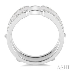 1/3 Ctw Round Cut Diamond Insert Ring in 14K White Gold