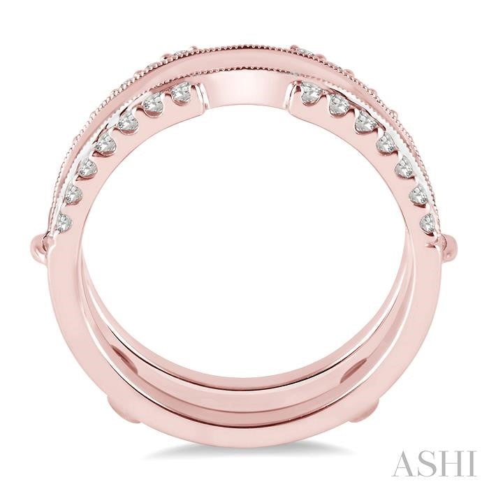 1/2 Ctw Round Cut Diamond Insert Ring in 14K Rose Gold