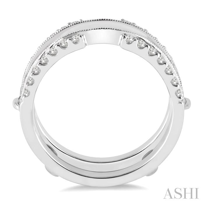 1/2 Ctw Round Cut Diamond Insert Ring in 14K White Gold