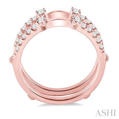 3/8 Ctw Round Cut Diamond Insert Ring in 14K Rose Gold