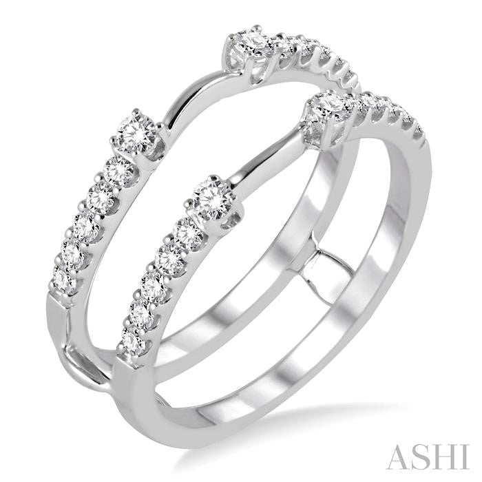 3/8 Ctw Round Cut Diamond Insert Ring in 14K White Gold