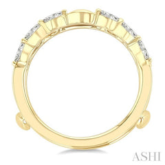 1/2 Ctw Carved Shank Marquise Cut Diamond Insert Ring in 14K Yellow Gold