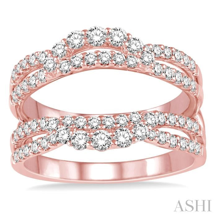 1 Ctw Round Diamond Insert Ring in 14K Rose Gold