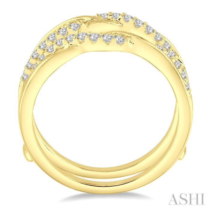 3/8 Ctw Twisted Round Cut Diamond Insert Ring in 14K Yellow Gold