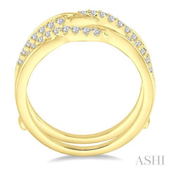 3/8 Ctw Twisted Round Cut Diamond Insert Ring in 14K Yellow Gold