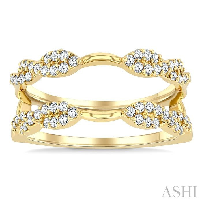 3/8 Ctw Entwined Round Cut Diamond Insert Ring in 14K Yellow Gold