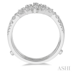 1/2 Ctw Mini Marquise Mounts Round Cut Diamond Insert Ring in 14K White Gold
