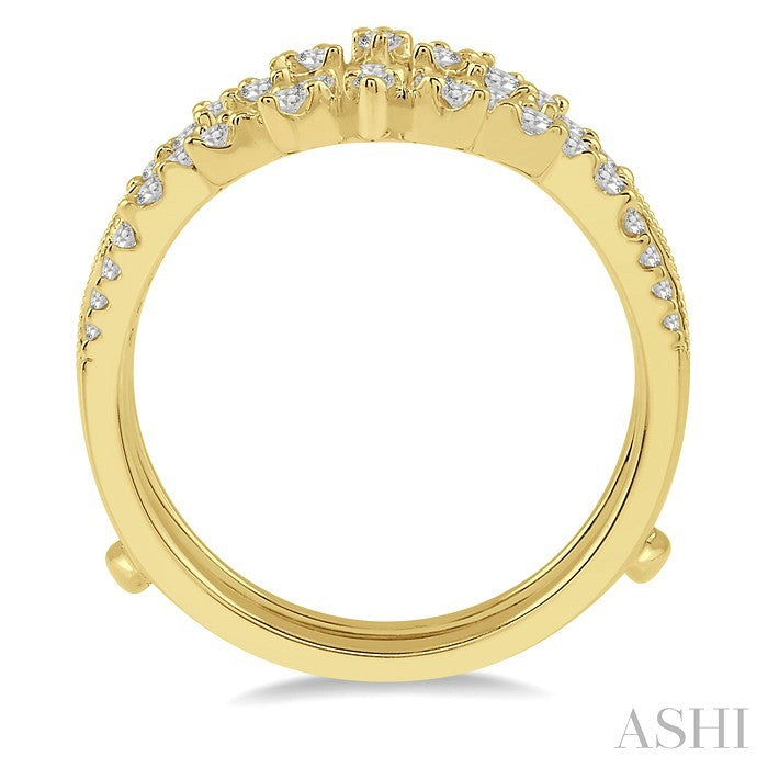 1/2 Ctw Mini Marquise Mounts Round Cut Diamond Insert Ring in 14K Yellow Gold