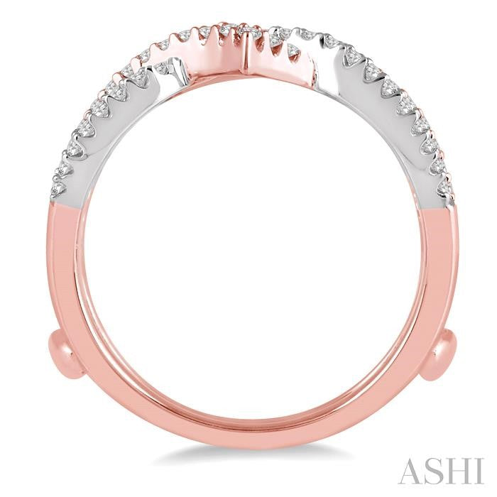 1/2 Ctw Two Tone Entwined Diamond Insert Ring in 14K Rose and White Gold
