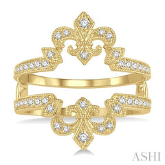 1/4 Ctw Marquise Fleur De Lis Round Cut Diamond Insert Ring in 14K Yellow Gold