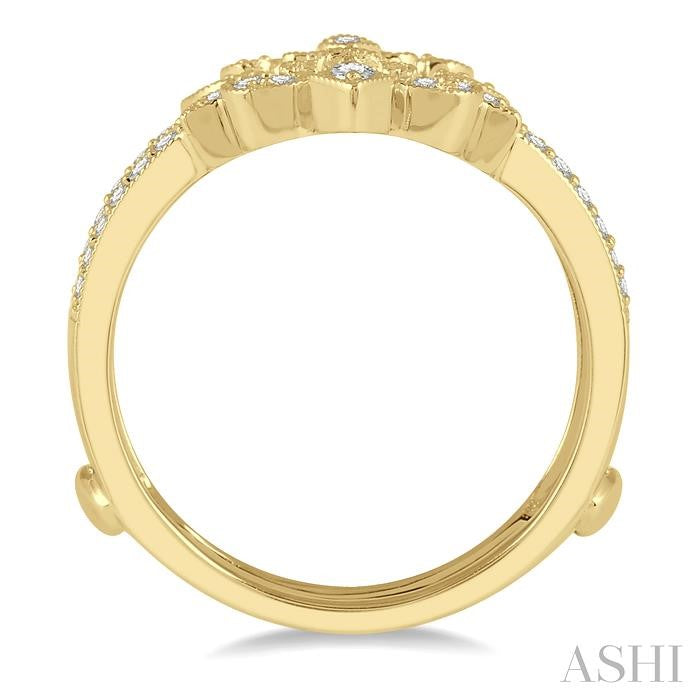 1/4 Ctw Marquise Fleur De Lis Round Cut Diamond Insert Ring in 14K Yellow Gold