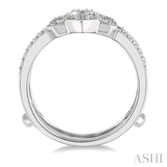 1/3 Ctw Ethnic Crown Center Round Cut Diamond Insert Ring in 14K White Gold