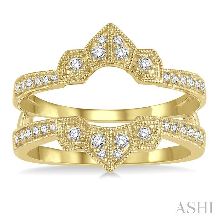 1/3 Ctw Ethnic Crown Center Round Cut Diamond Insert Ring in 14K Yellow Gold