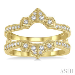 1/3 Ctw Ethnic Crown Center Round Cut Diamond Insert Ring in 14K Yellow Gold