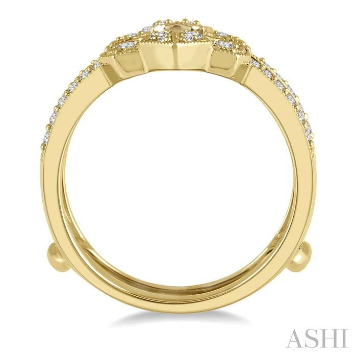 1/3 Ctw Ethnic Crown Center Round Cut Diamond Insert Ring in 14K Yellow Gold