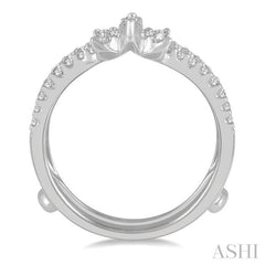 1/2 Ctw Lotus Center Round Cut Diamond Insert Ring in 14K White Gold