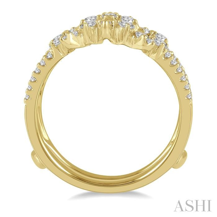 1/2 Ctw Spiked Center Round Cut Diamond Insert Ring in 14K Yellow Gold