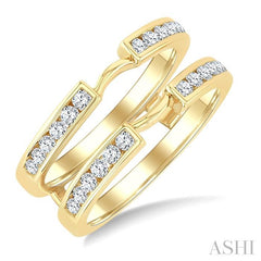1/2 Ctw Channel Set Round Cut Diamond Insert Ring in 14K Yellow Gold