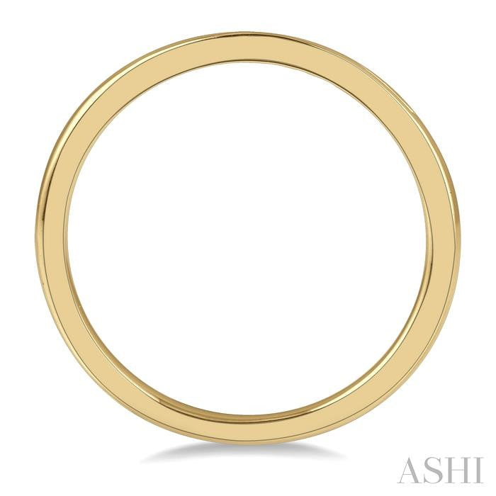 1/10 Ctw Round Cut Diamond Inlay Wedding Band in 14K Yellow Gold
