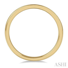 1/10 Ctw Round Cut Diamond Inlay Wedding Band in 14K Yellow Gold