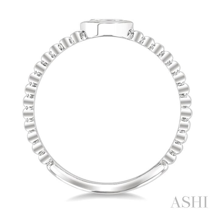 1/6 Ctw Petite Bezel Set Marquise Cut Diamond Stackable Ring in 14K White Gold