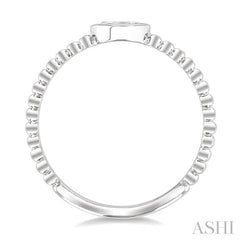 1/6 Ctw Petite Bezel Set Marquise Cut Diamond Stackable Ring in 14K White Gold