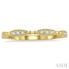 1/6 Ctw Marquise Mount Round Cut Diamond Stackable Band in 14K Yellow Gold