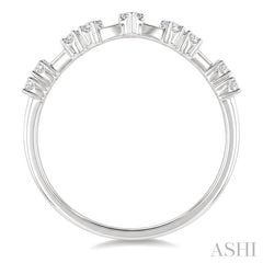 1/5 Ctw Chevron Spaced Round Cut Diamond Fashion Band in 14K White Gold