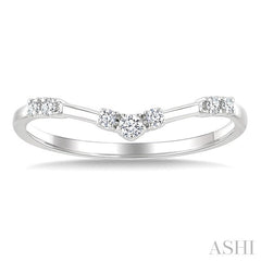 1/10 Ctw Chevron Round Cut Diamond Fashion Band in 14K White Gold