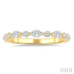 5/8 Ctw Alternating Marquise and Round Cut Diamond Fashion Band in 14K Yellow Gold