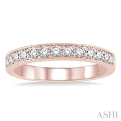 1/2 Ctw Round Cut Diamond Wedding Band in 14K Rose Gold